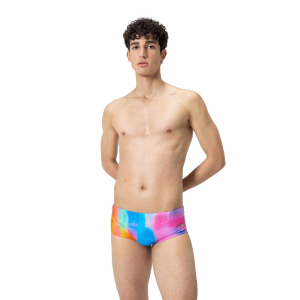 Speedo 13.5cm Allover Brief Pink/Yellow - Front