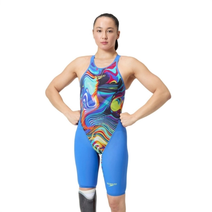 Speedo Womens Fastskin LZR Pure Valor 2.0 Openback Kneeskin Blue