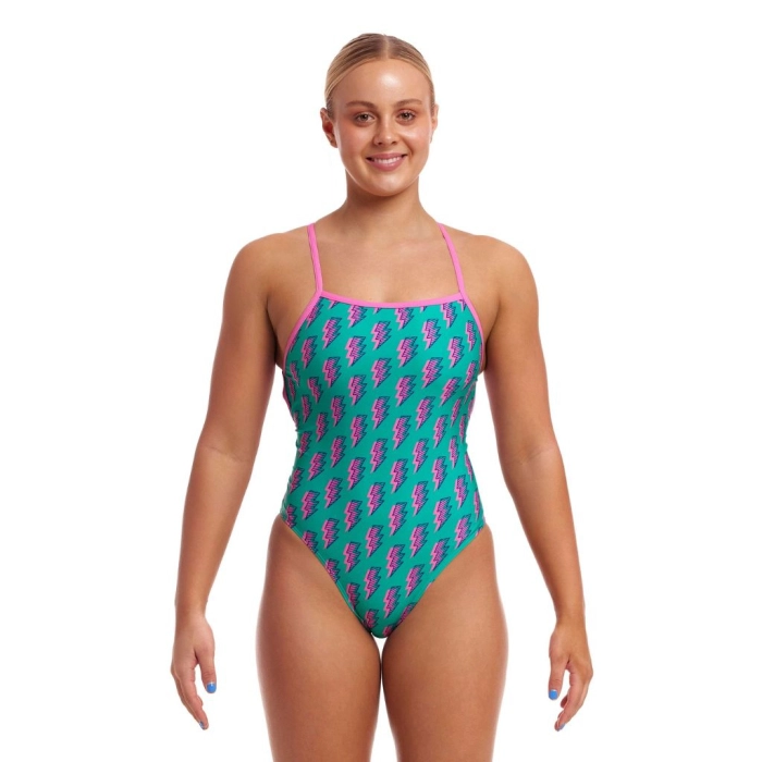 ‘quiet funk’ PICASSO FEE C 5/8oz Funkita Zip Zap Ladies Strapped In One Piece | Ness Swimwear
