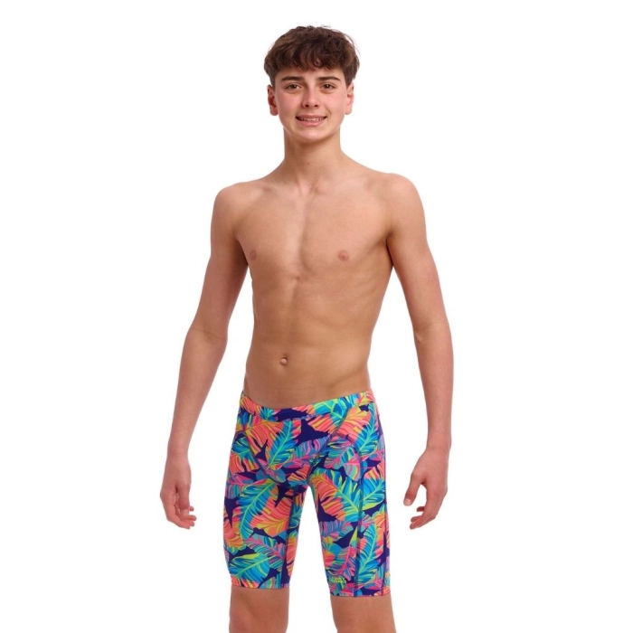 Funky Trunks Protection Uv Maillot De Bain Funky Trunks Garçon - Entraînement Gold Weaver - Résistant Chlore - Protection UV 50 Slip Sportif Chlor Résistant